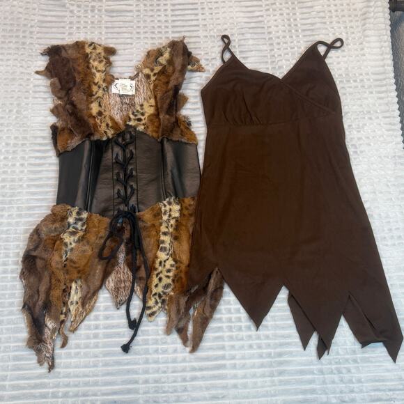 Cave Woman Girl Jungle Animal Fancy Dress Halloween Sexy Adult Costume  Large - Picture 3 of 13